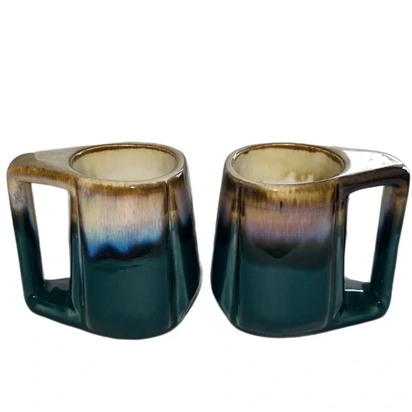 Ceramic Gradient Mugs - Green and Brown - Picture 3 of 3
